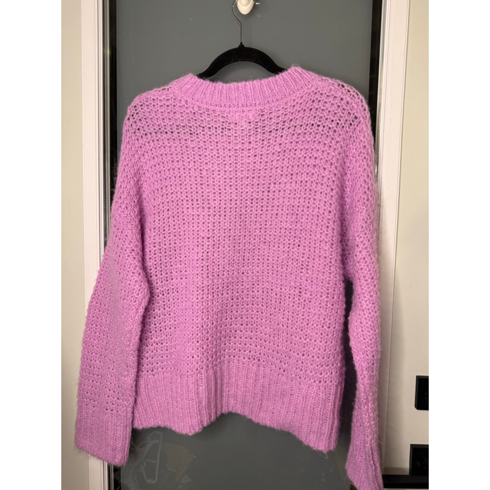 Chelsea28 Loose Knit Crew Neck Sweater Light Purple Size S - Picture 5 of 7